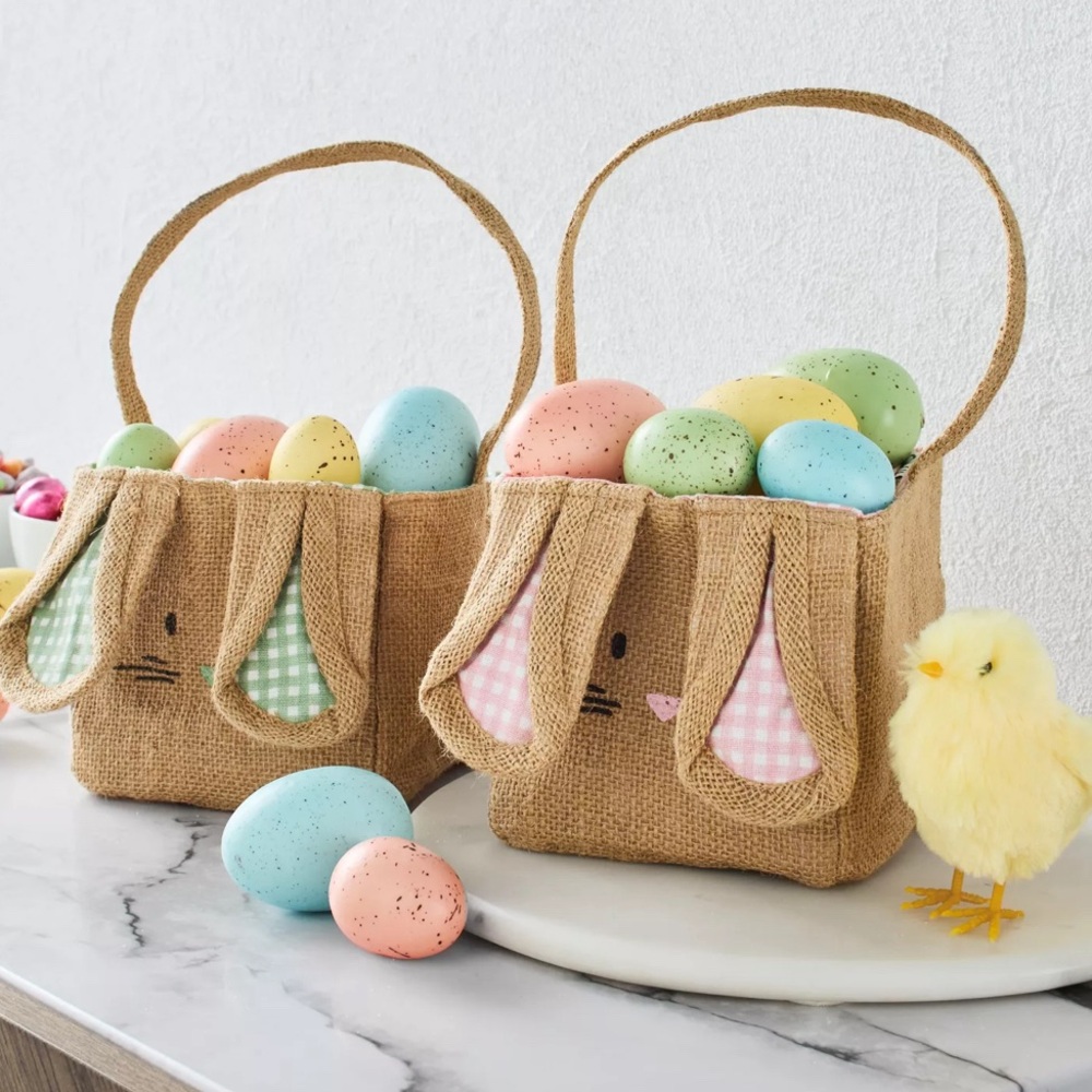 Sur La Table Bunny Basket in Blue Stripe